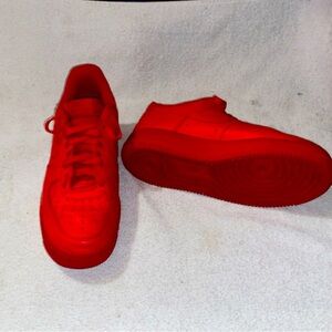 All red Nike Air Force 1’s